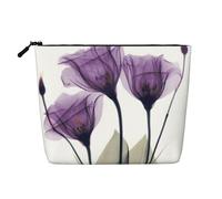 Flores de Esperanza de Color Lavanda púrpura,Neceser de Maquillaje de imitación Lino, Neceser de Viaje portátil