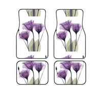 Flores de Esperanza de Color púrpura Lavanda, Juego de 4 Alfombrillas para Coche, Alfombrillas Antideslizantes de Neopreno para vehículos, Accesorios para Coche