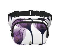 Flores de Esperanza de Color púrpura Lavanda,Riñonera Cuadrada de Doble Capa, Bolso de Viaje, Bolso Informal para el Pecho.