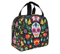 Flores De Esqueleto De Calavera Mexicana Bolsa Comida Impermeable Bolsa Isotermica Frescura Bolsas De Refrigerios Para Viajes Compras Hombre 22X20X13Cm