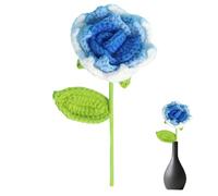 Flores de ganchillo | Rosa artificial colorida para el día de San Valentín | Rosa tejida a mano de lana suave para decoración del hogar para dormitorio, cena a la luz de las velas, día de San Valentín