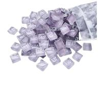 Flores de gasa, flores de tela, 50 piezas DIY, mosaicos de cristal de colores, azulejos de piedra, manualidades, piezas de rompecabezas, adecuadas for posavasos, jarrones(Light Purple)
