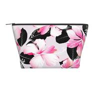 Flores De Hibisco Tropical con Hojas Negras, Bolsa de artículos de tocador Bolsa de Maquillaje Bolsa de cosméticos Bolsa de artículos de tocador de Viaje portátil