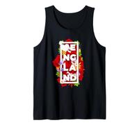 Flores de Inglaterra Rosa Tudor Roja Palabra Arte - Orgullo Inglés Camiseta sin Mangas