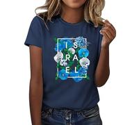 Flores de Israel Palabra Arte Israelí Orgullo Camiseta Ligero Mujer, marine, L