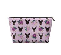 Flores de Lavanda Pinscher Miniatura, Bolsa de artículos de tocador Bolsa de Maquillaje Bolsa de cosméticos Bolsa de artículos de tocador de Viaje portátil