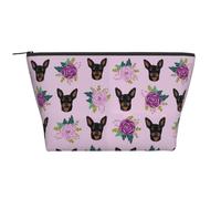 Flores de Lavanda Pinscher Miniatura, Bolsa de artículos de tocador Bolsa de Maquillaje Bolsa de cosméticos Bolsa de artículos de tocador de Viaje portátil
