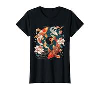 Flores de Loto Vintage de Peces koi japoneses Camiseta gráfica económica