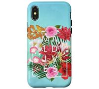 Flores de Maldivas Word Art - Maldivas Vacation Souvenir Carcasa para iPhone X/XS