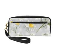 Flores de manzanilla, Bolsa de Maquillaje Bolsa de cosméticos Bolsa de Aseo de Viaje portátil Estuche de Cuero para Mujeres y niñas