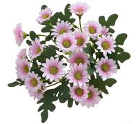 Flores de margarita de seda realistas artificiales para ramos de novia, decoración de boda, uso interior y exterior, 32 cm (rosa)