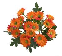 Flores de margarita de seda realistas artificiales para ramos de novia, decoración de boda, uso interior y exterior, 32 cm (naranja)