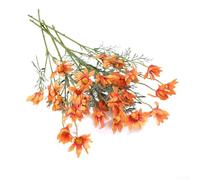 Flores de margaritas de seda, 7 unidades, manzanilla artificial realista para ramos de novia, arreglos de fiesta, altura personalizable, pétalos vibrantes de 50 cm (naranja)