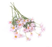Flores de margaritas de seda, 7 unidades, manzanilla artificial realista para ramos de novia, arreglos de fiesta, altura personalizable, pétalos vibrantes de 50 cm (rosa)