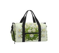 Flores de montaña suizas de Edelweiss,Bolso Deportivo Bandolera de Mano, Bolsa de Deporte, Bolsa de Viaje de Gran Capacidad para Mujeres y Hombres.