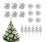 Flores de Navidad artificiales | Decoración de temporada, ramas de decoración navideña | para diseñadores de interiores, coronas, guirnaldas, chimenea, escalera, entrada frontal del porche