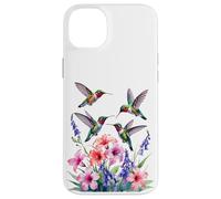 Flores de néctar de colibrí Garganta rubí Acuarela Mujeres Carcasa para iPhone 14 Plus
