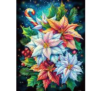 Flores de Nochebuena para Navidad Puzzle 1000 Piezas Papel Mayores Vida Silvestre y Plantas Terapia Relajación Relajación Mental Más Vendido Original 1000 PCS