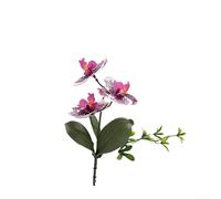 Flores de orquídea de mariposa sintética, ramo de Phalaenopsis de plástico que no se marchita, adecuado para escritorio de oficina, decoración de bodas y fiestas (morado moteado)