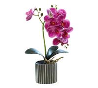 Flores de orquídeas artificiales en maceta, orquídea artificial de 12.6 pulgadas de alto, realista en una maceta, flores decorativas de bonsái de tacto real para centros de mesa, sala de estar, decor