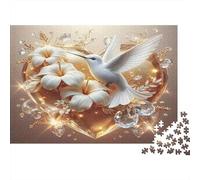 Flores de pájaros del Amor Puzzles 1000 Piezas Papel Reciclado para Adultos Puzzle para Adultos Juego difícil y desafiante Excelente Idea de Regalo para niños a Partir de 12 años 38x26cm/1000pcs