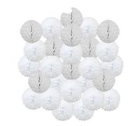 Flores De Papel Decoración DIY for ceremonia de boda, bola redonda colgante papel panal, pompón for bautizo, fiesta cumpleaños(White Set,10inch(25cm))
