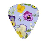 flores de pensamiento,12 púas de guitarra, 3 grosores diferentes para guitarra acústica, bajo y ukelele