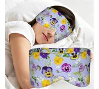 Flores de pensamiento, Antifaz para dormir, ideal para el hogar, viajes y trabajo por turnos. Cubre completamente los ojos y bloquea la luz.