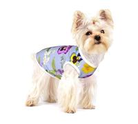 Flores de Pensamiento,Camiseta de algodón sin Mangas para Mascotas, Chaleco Transpirable, Suave y elástico para Cachorros,S