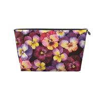 Flores de Pensamiento de Acuarela, Bolsa de artículos de tocador Bolsa de Maquillaje Bolsa de cosméticos Bolsa de artículos de tocador de Viaje portátil