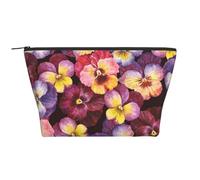 Flores de Pensamiento de Acuarela, Bolsa de artículos de tocador Bolsa de Maquillaje Bolsa de cosméticos Bolsa de artículos de tocador de Viaje portátil