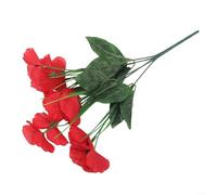 Flores de pensamiento de bajo mantenimiento hechas de tela de seda para su uso en cualquier habitación con un aspecto natural y visual brillante (rojo)