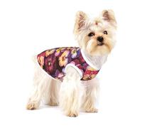 Flores de Pensamiento en Acuarela,Camiseta de algodón sin Mangas para Mascotas, Chaleco Transpirable, Suave y elástico para Cachorros,M