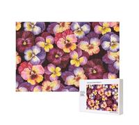 Flores de Pensamiento en Acuarela,Rompecabezas de Madera de 300 Piezas, Juego Familiar, Rompecabezas para Adultos, Adolescentes, decoración del hogar
