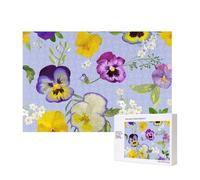Flores de Pensamiento,Rompecabezas de Madera de 300 Piezas, Juego Familiar, Rompecabezas para Adultos, Adolescentes, decoración del hogar