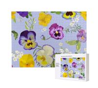 Flores de Pensamiento,Rompecabezas de Madera de 500 Piezas, Juego Familiar, Rompecabezas para Adultos, Adolescentes, decoración del hogar