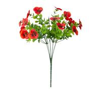 Flores de pensamientos artificiales, plantas artificiales realistas resistentes a los rayos UV, 12.6 pulgadas, vegetación decorativa al aire libre, detalles de jardín realistas, ideal para patio