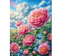 Flores de peonía en un jardín florecido Puzzle 1000 Piezas Cartón con Papel Toda La Familia Sueño Mágico de Ciencia Ficción Tiempo Libre En Casa Más Vendido Regalo Original 1000 P