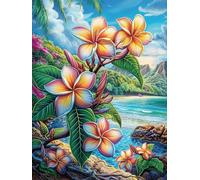 Flores de Plumeria al Atardecer Rompecabezas 300 Piezas Cartón para Niños Mayores 14 Años Cuento de Hadas de acompañamiento mágico Tiempo Libre Actividad Antiestrés Más Vendido Detalle Único Original