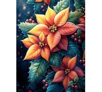 Flores de poinsetia navideñas Puzzle 1000 Piezas Impossible Creativo Animal Salvaje Mascota Cute Rompecabezas 3D Obra De Arte para Toda La Familia Juguete Educativo Decoración 1000 PCS