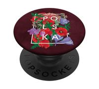 Flores de Polonia Word Art - Polska Polonia Pride PopSockets PopGrip Adhesivo