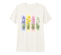Flores de Primavera Acuarela Arte botánico floración Camiseta Premium