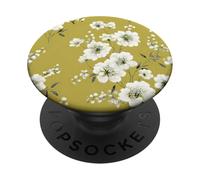 Flores de Primavera florecen en Blanco PopSockets PopGrip Adhesivo