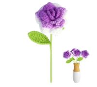 Flores de Punto, Rosa Colorida de Ganchillo para el día de San Valentín, Lana Suave Hecha a Mano, decoración del hogar, Flores de Punto de Ganchillo para Aniversarios de Boda