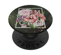 Flores de República Dominicana Word Art - Orgullo Dominicano PopSockets PopGrip Adhesivo