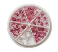 Flores de rosa para uñas, flores 3D, arte de uñas, cuentas redondas, accesorios de manicura DIY, accesorios de manicura, flores 3D, arte de uñas, accesorios de arte de uñas, flores de rosa, decoración