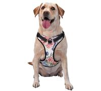 Flores de Rosas de Caballo en Acuarela,Arnés para Mascotas, arnés Reflectante Ajustable para Perros,S