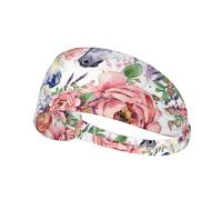 Flores de Rosas de Caballo en Acuarela,Banda Deportiva para el Sudor Unisex, Multiusos, elástica para el Pelo