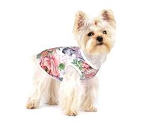 Flores de Rosas de Caballo en Acuarela,Camiseta de algodón sin Mangas para Mascotas, Chaleco Transpirable, Suave y elástico para Cachorros,S