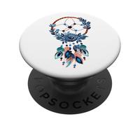 Flores de rosas Plumas Nativo Americano Boho Atrapasueños PopSockets PopGrip Adhesivo